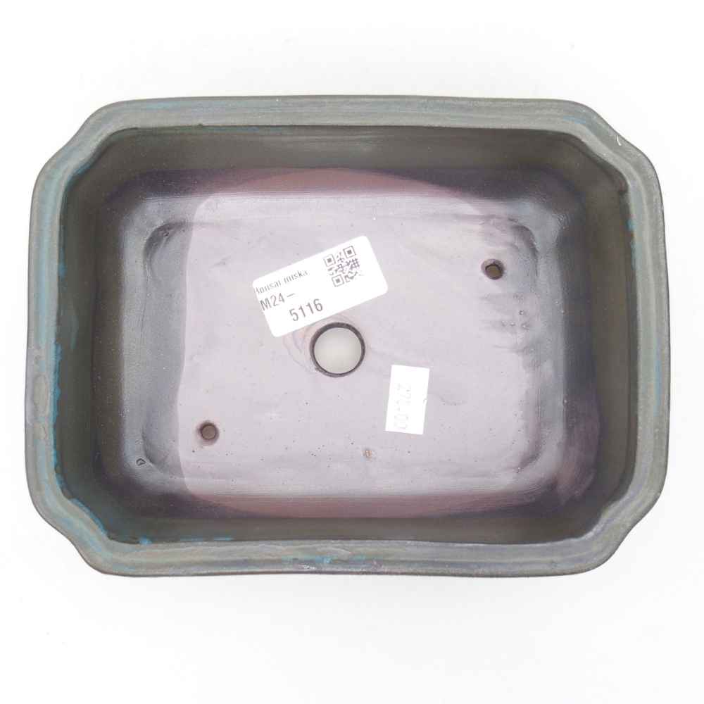 Cuenco bonsái de cerámica 18 x 13,5 x 5 cm, gris