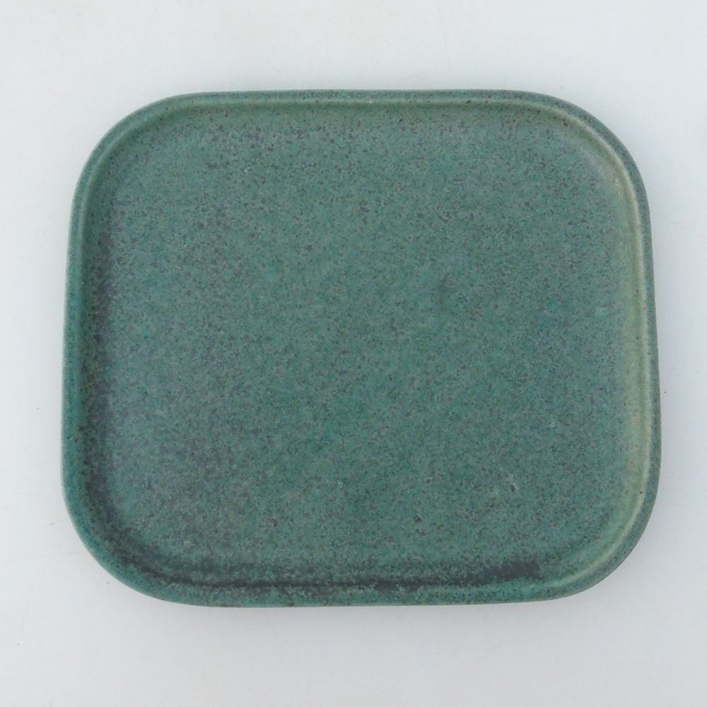 Cuenco bonsái + platillo H37 - 14,5x13x6,5 cm. - verde
