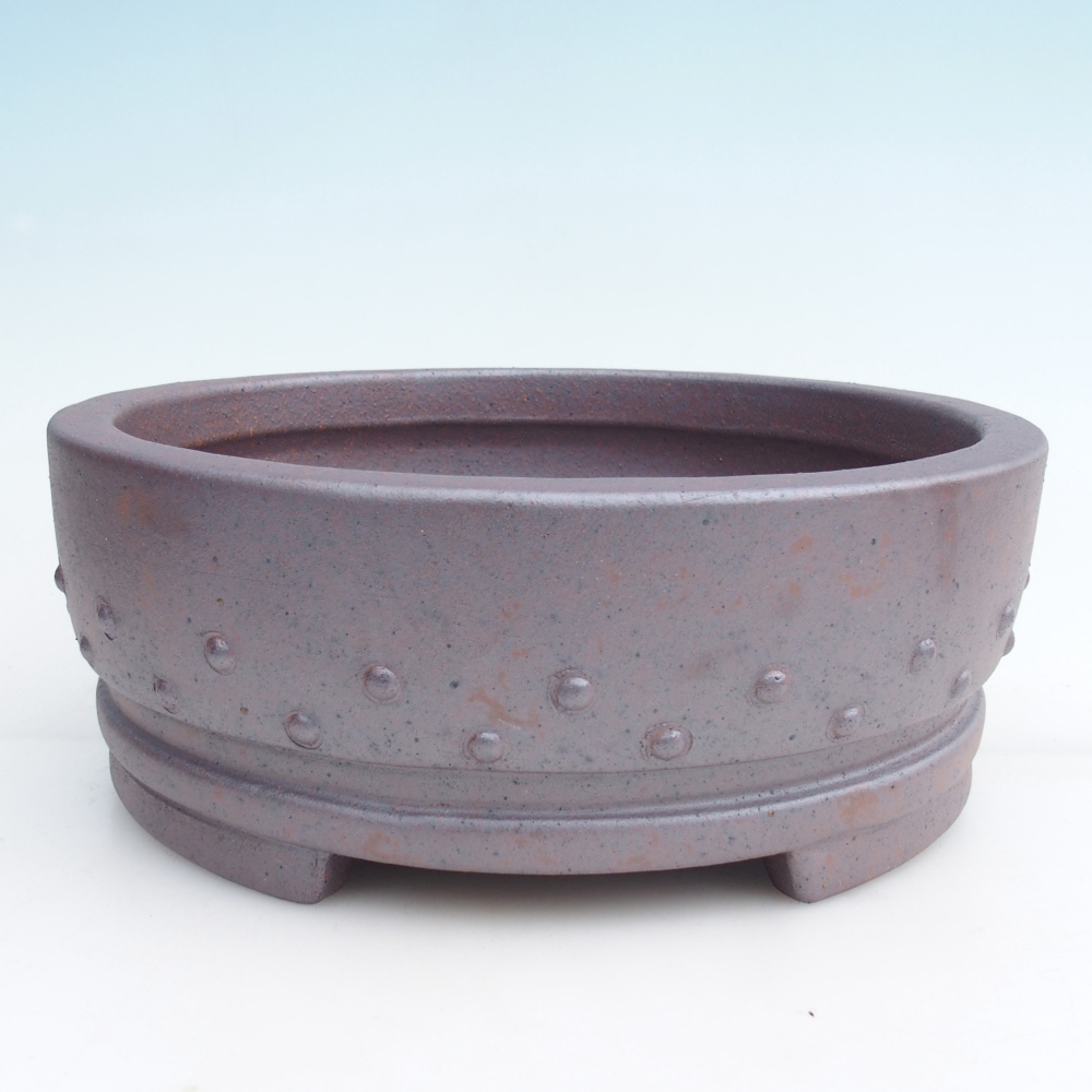 Cuenco bonsái de cerámica 25,5 x 25,5 x 9,5 cm, color metálico