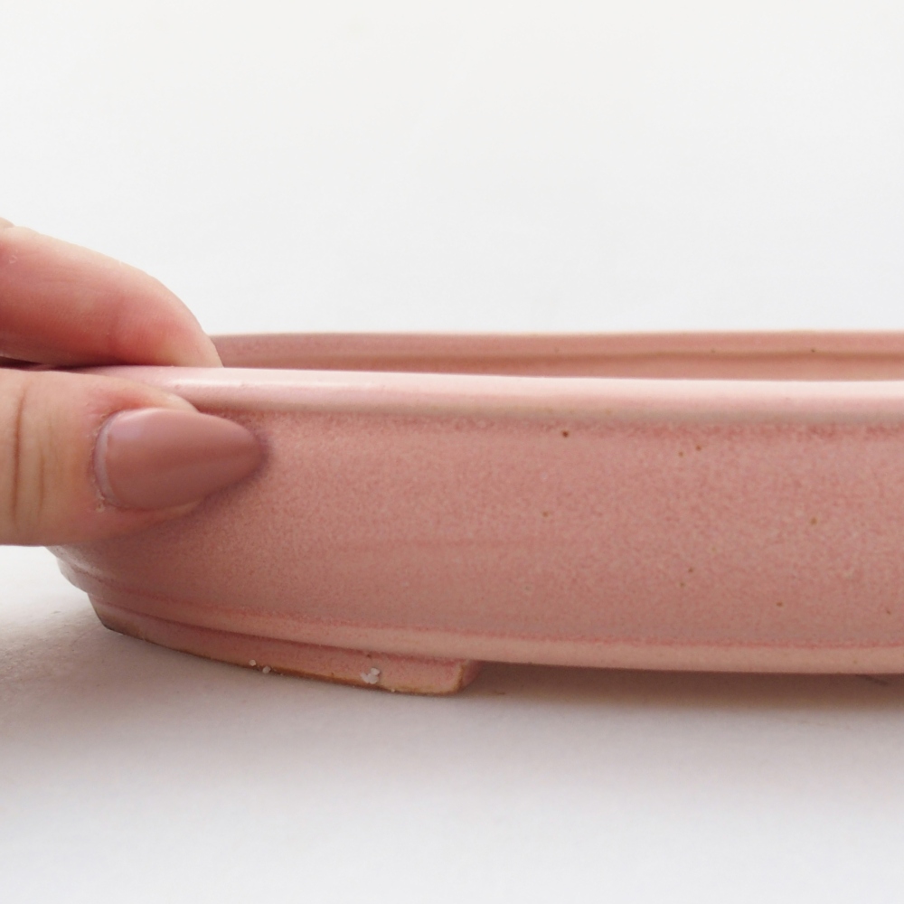 Cuenco bonsái de cerámica 24 x 19,5 x 4 cm, rosa