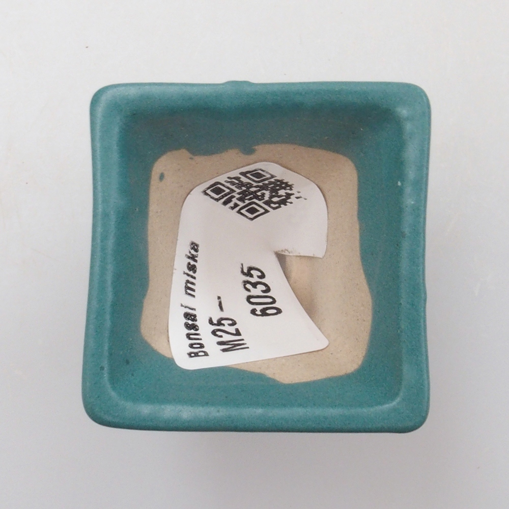 Cuenco bonsái de cerámica 6,5 x 5,5 x 4 cm, color azul