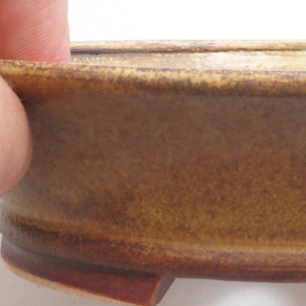 Cuenco bonsái de cerámica 10 x 8,5 x 4 cm, marrón