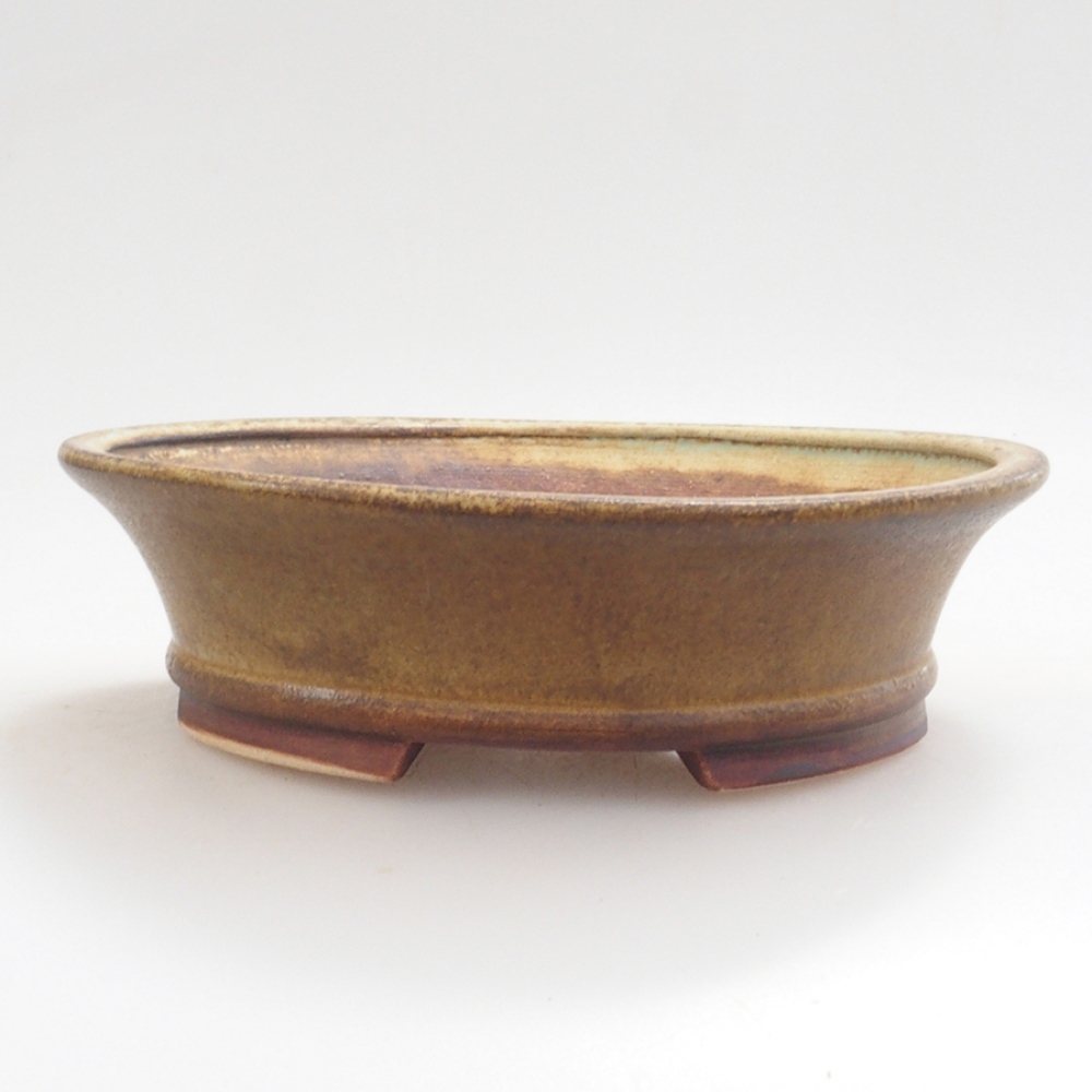 Cuenco bonsái de cerámica 10 x 8,5 x 4 cm, marrón