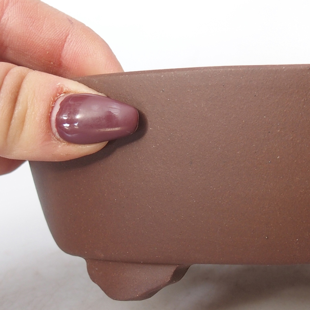 Cuenco bonsái de cerámica 15,5 x 12 x 5,5 cm, marrón