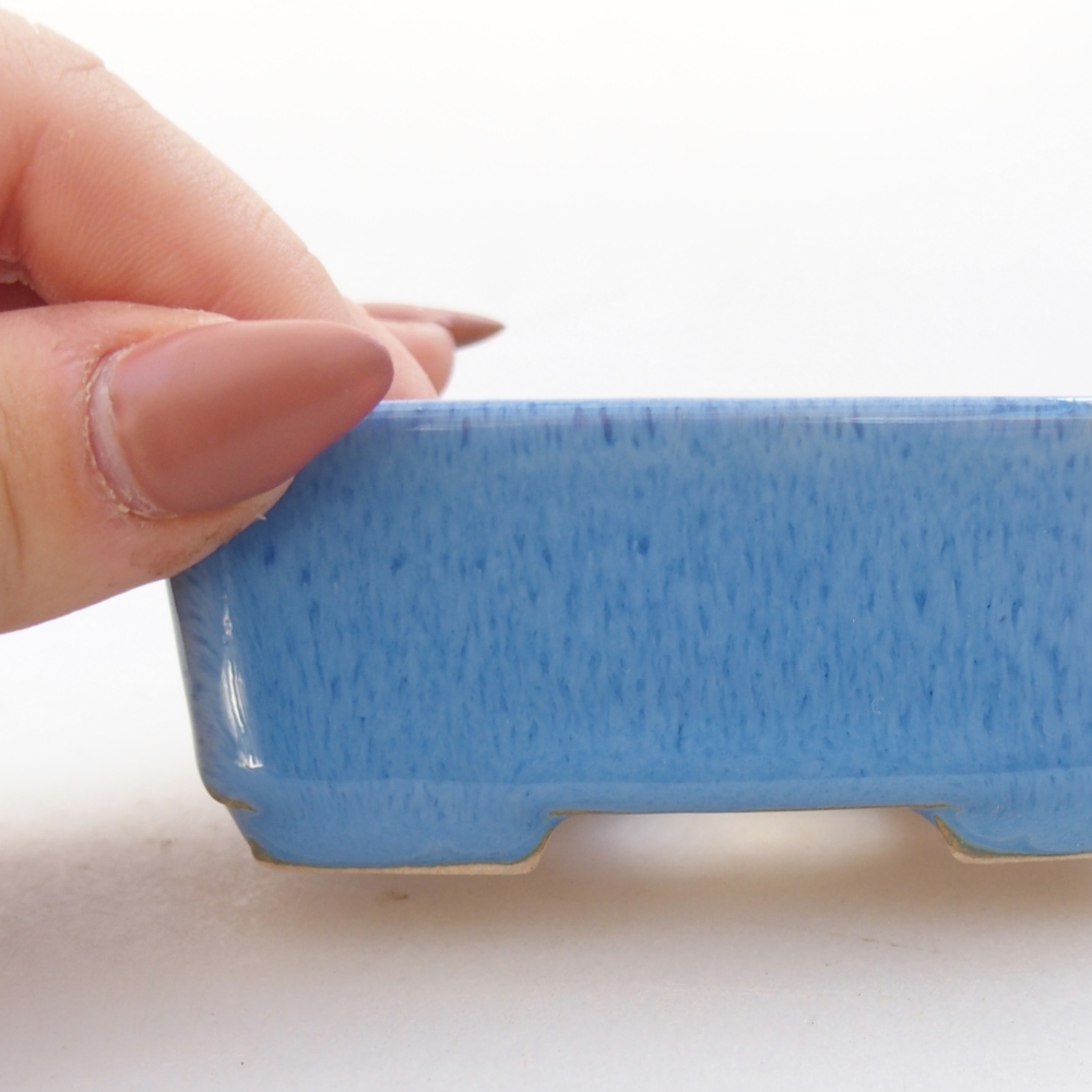 Cuenco bonsái de cerámica 8,5 x 7 x 3,5 cm, color azul