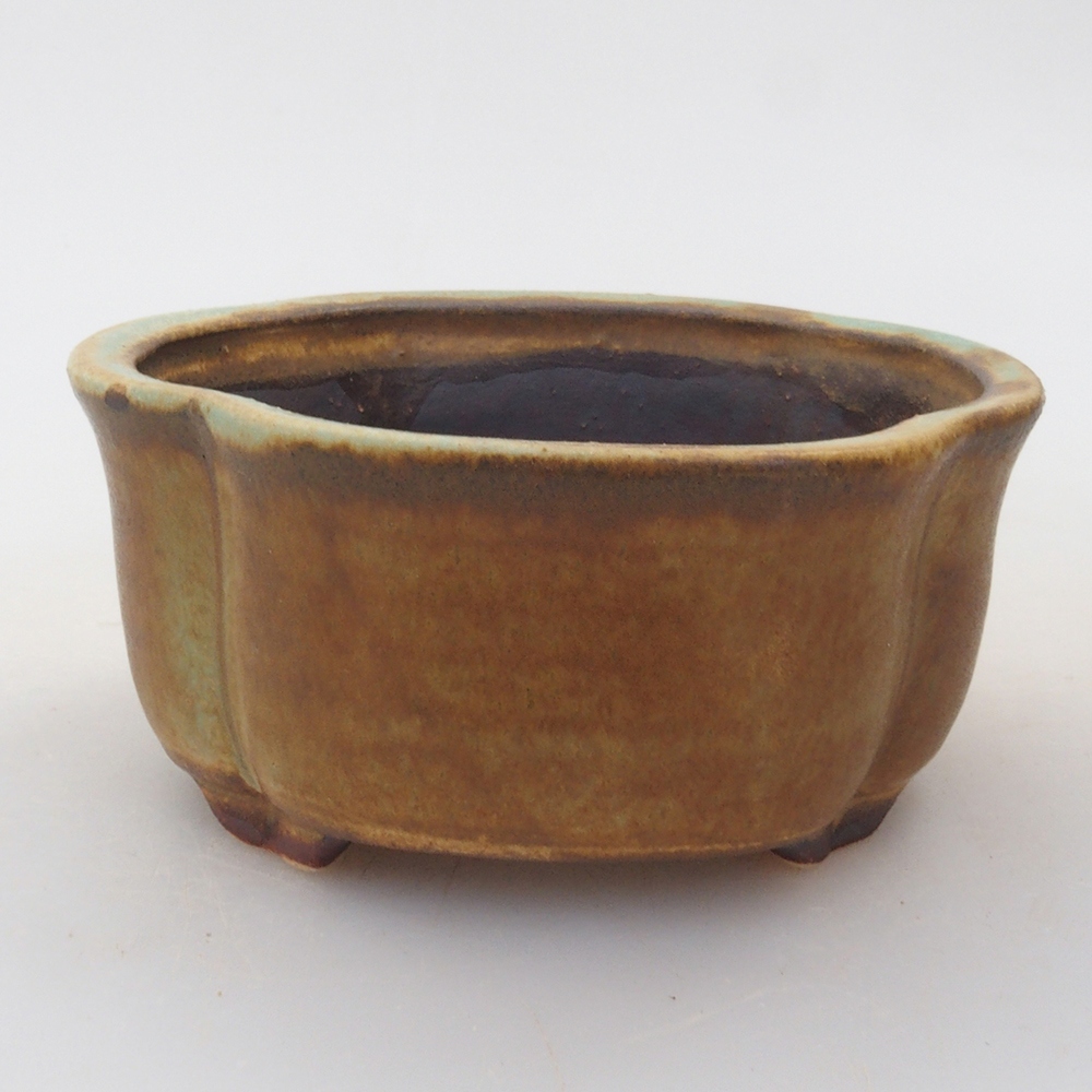 Cuenco bonsái de cerámica 10 x 8,5 x 4 cm, marrón