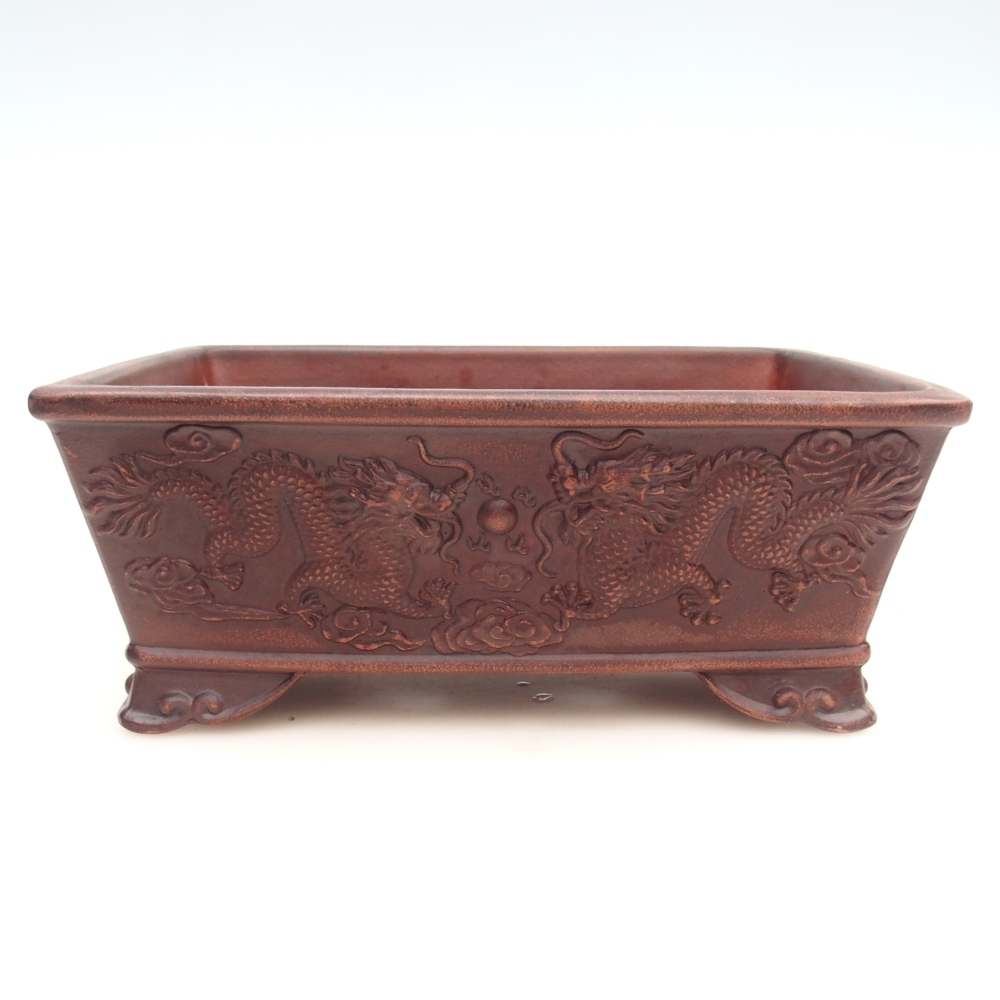 Cuenco bonsái de cerámica 28 x 20,5 x 11 cm, marrón