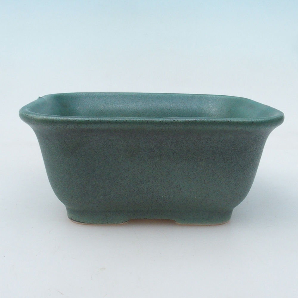Cuenco bonsái + platillo H37 - 14,5x13x6,5 cm. - verde