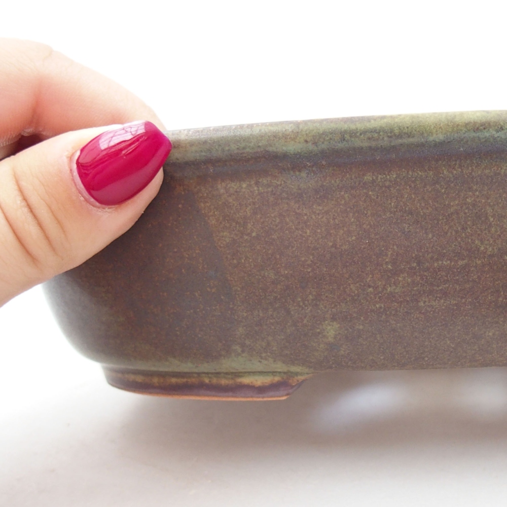 Cuenco bonsái de cerámica 19 x 15 x 5 cm, verde