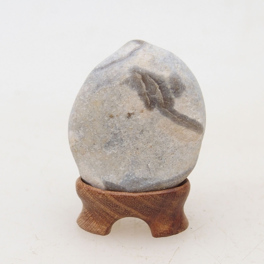 Suiseki - Piedra con DAI (base de madera)