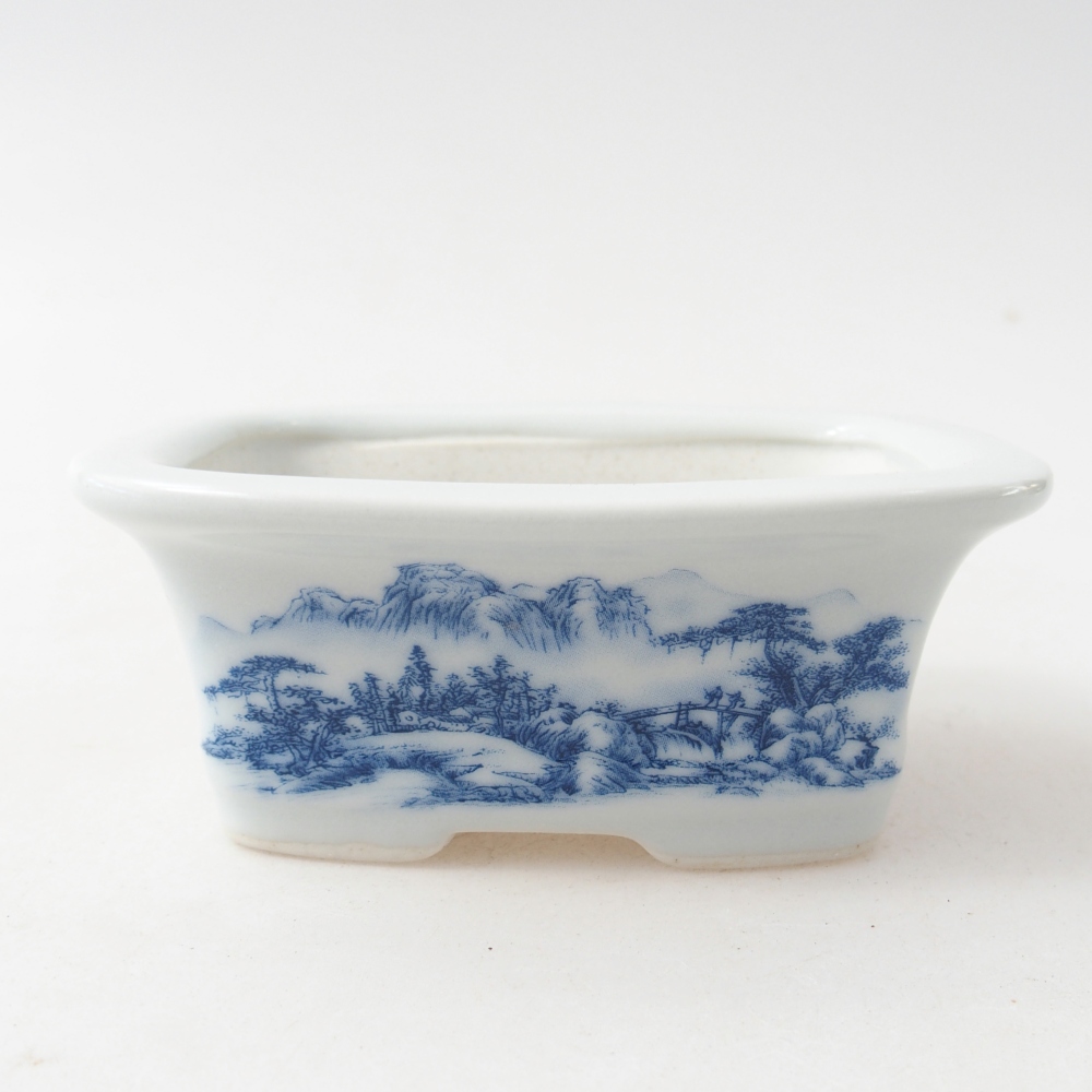 Cuenco mini bonsái 10 x 7,5 x 4 cm, color blanco