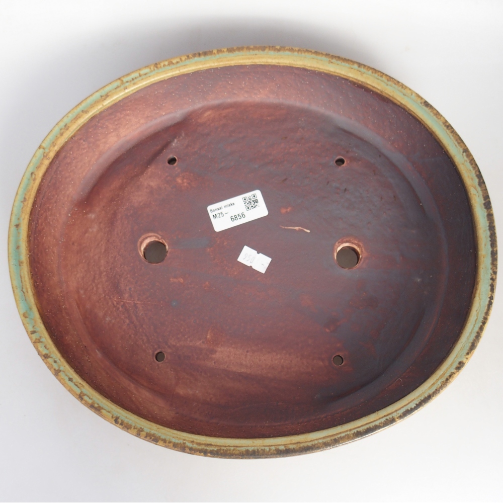 Cuenco bonsái de cerámica 31,5 x 27,5 x 6,5 cm, verde