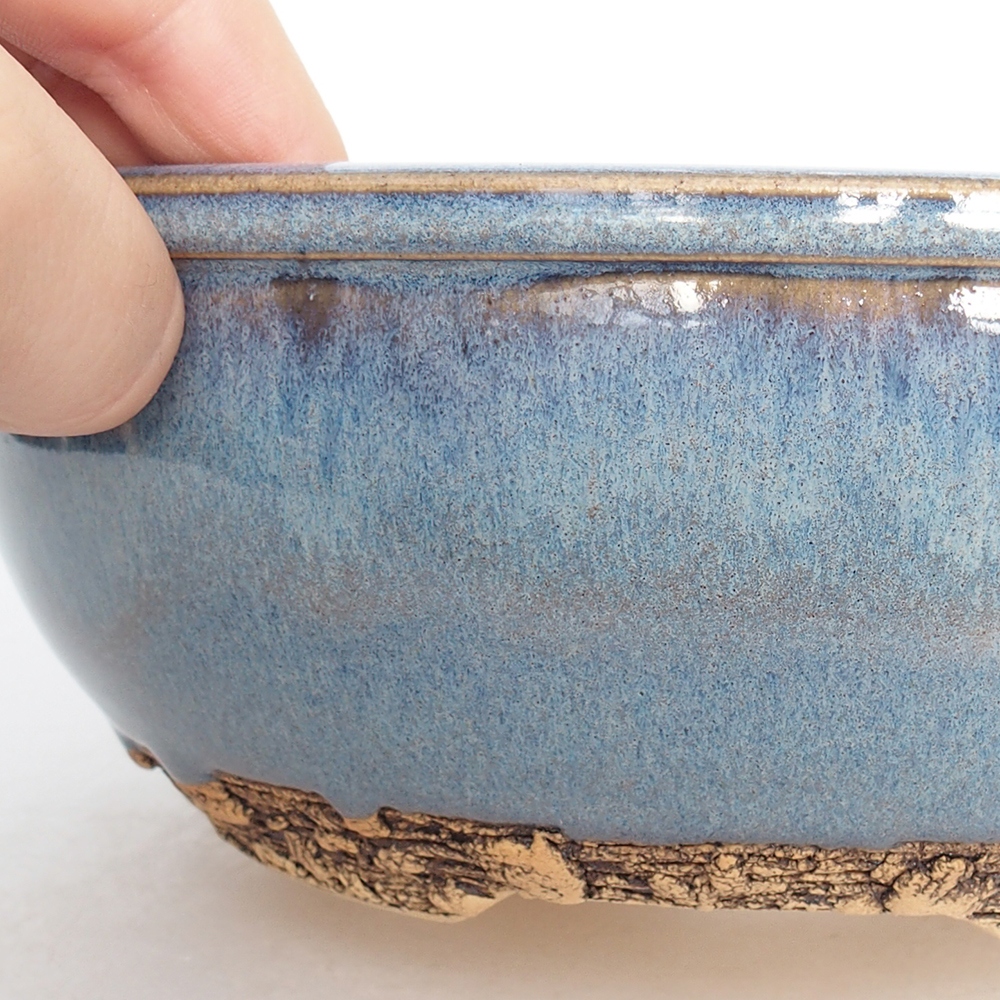 Cuenco bonsái de cerámica 19 x 19 x 7 cm, color azul