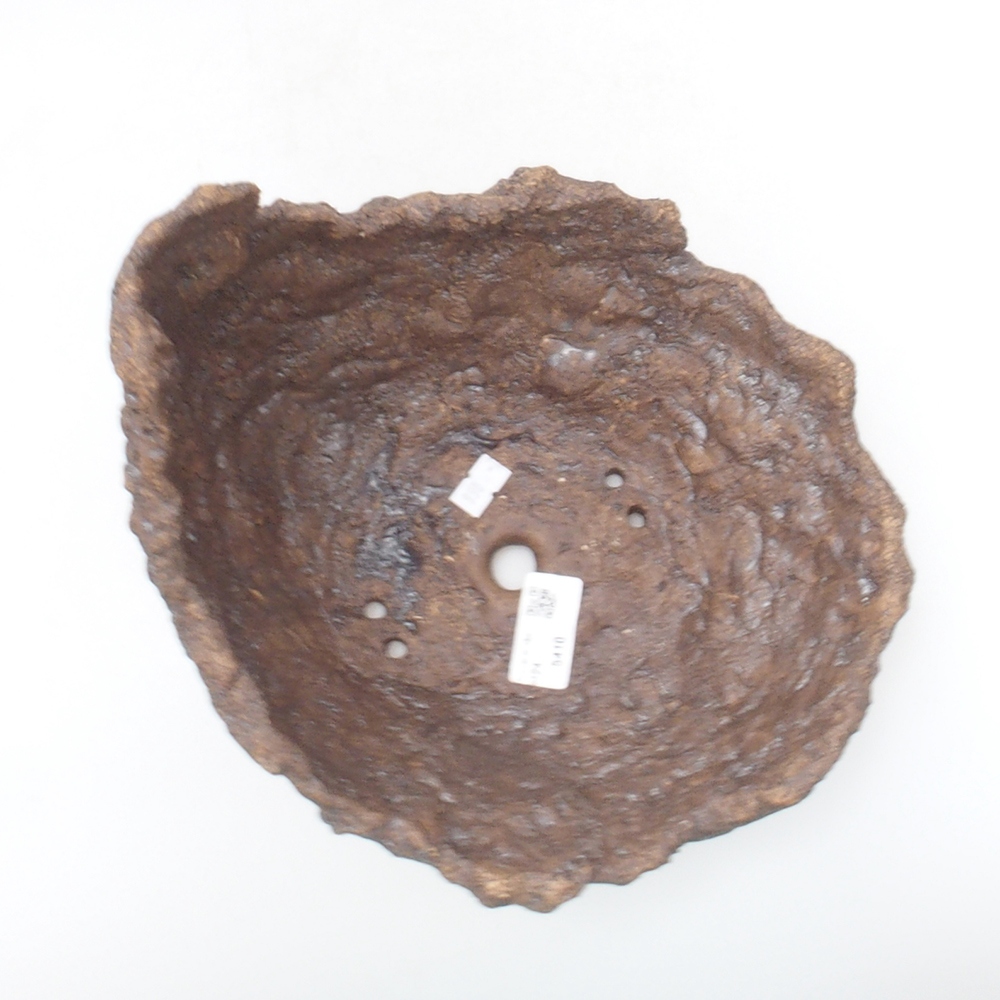 Concha de cerámica 22 x 21 x 20 cm , color marrón