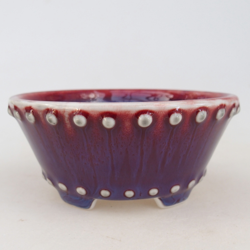 Cuenco bonsái de cerámica 10,5 x 10,5 x 5 cm, color morado