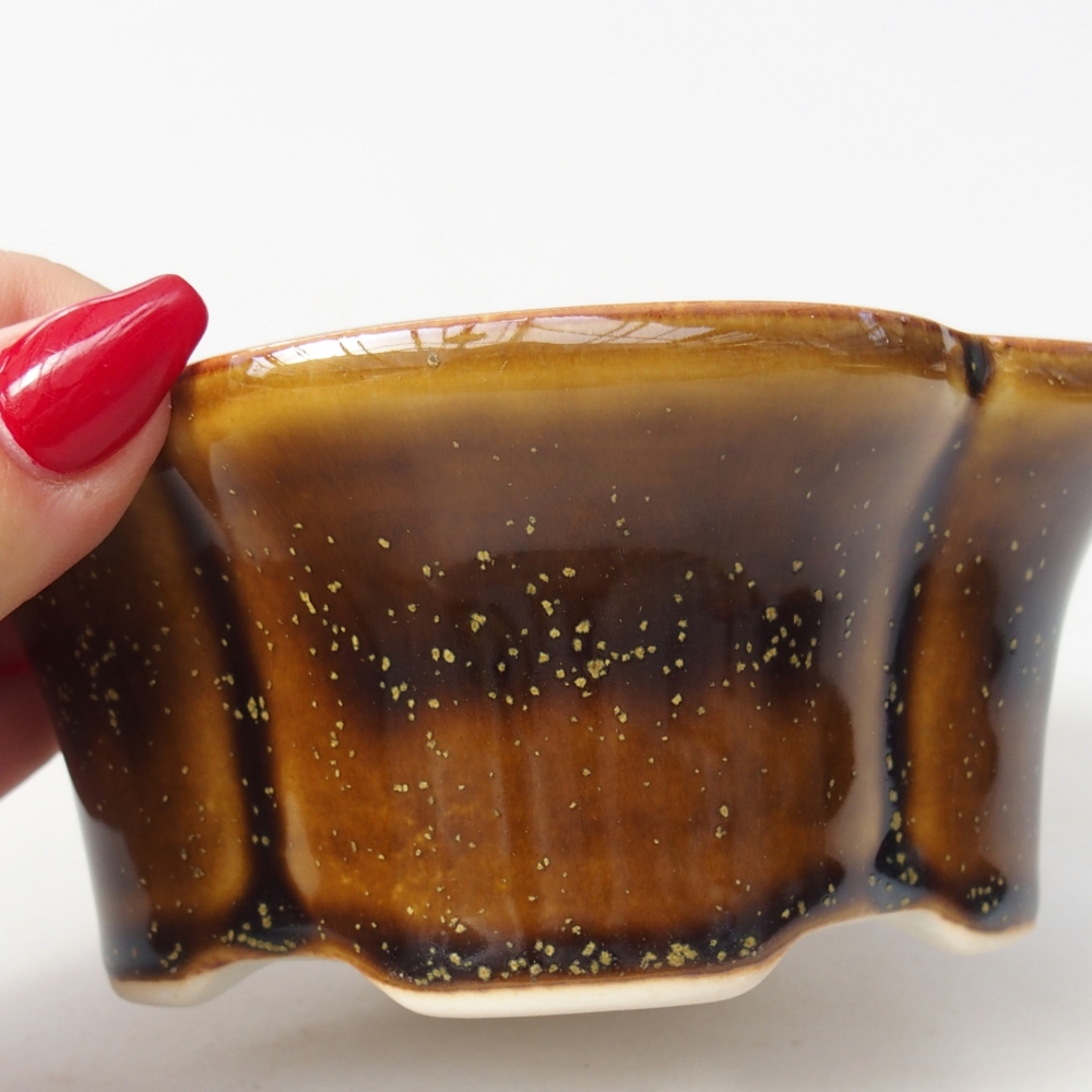 Cuenco bonsái de cerámica 12,5 x 10 x 5,5 cm, amarillo