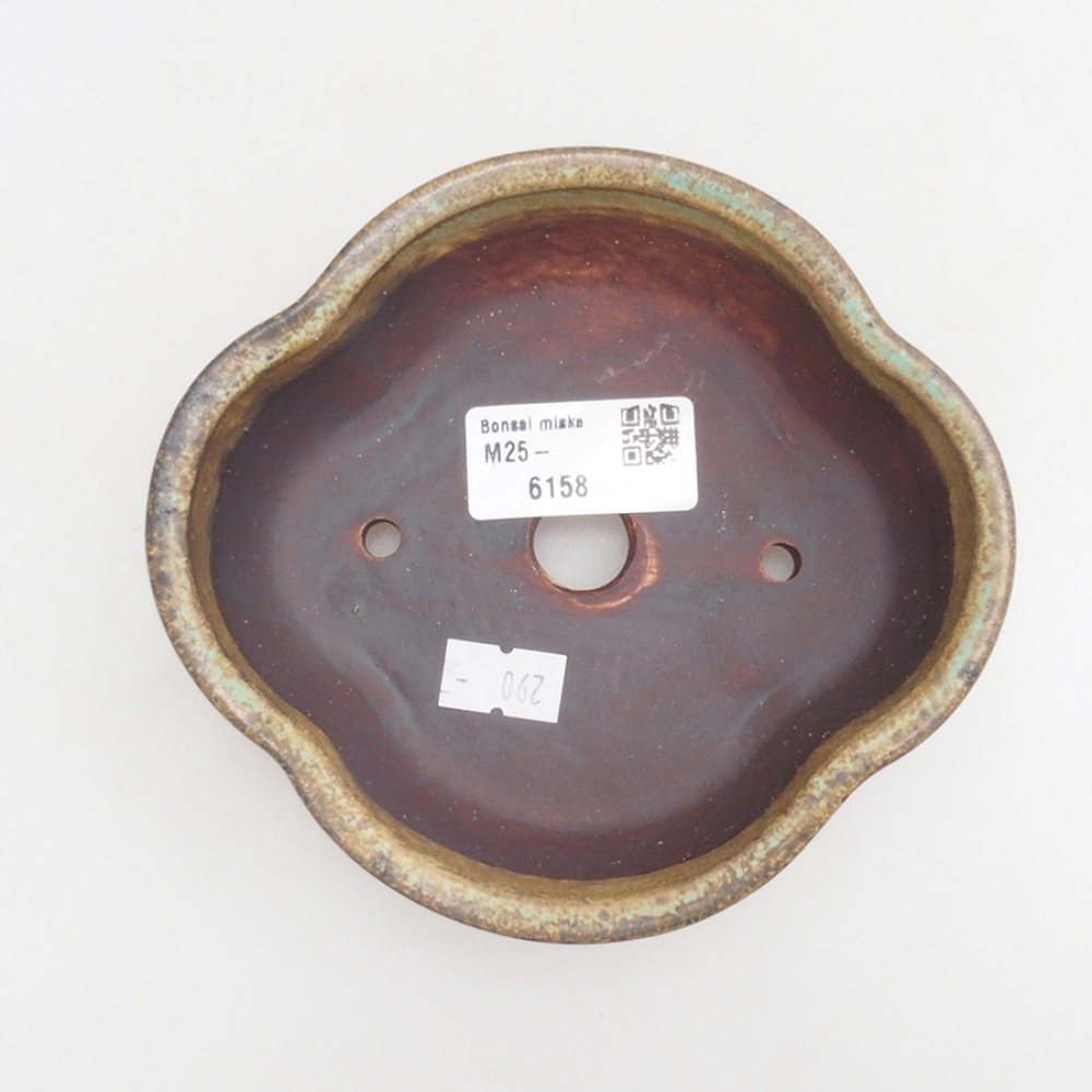 Cuenco bonsái de cerámica 10 x 8,5 x 4 cm, marrón