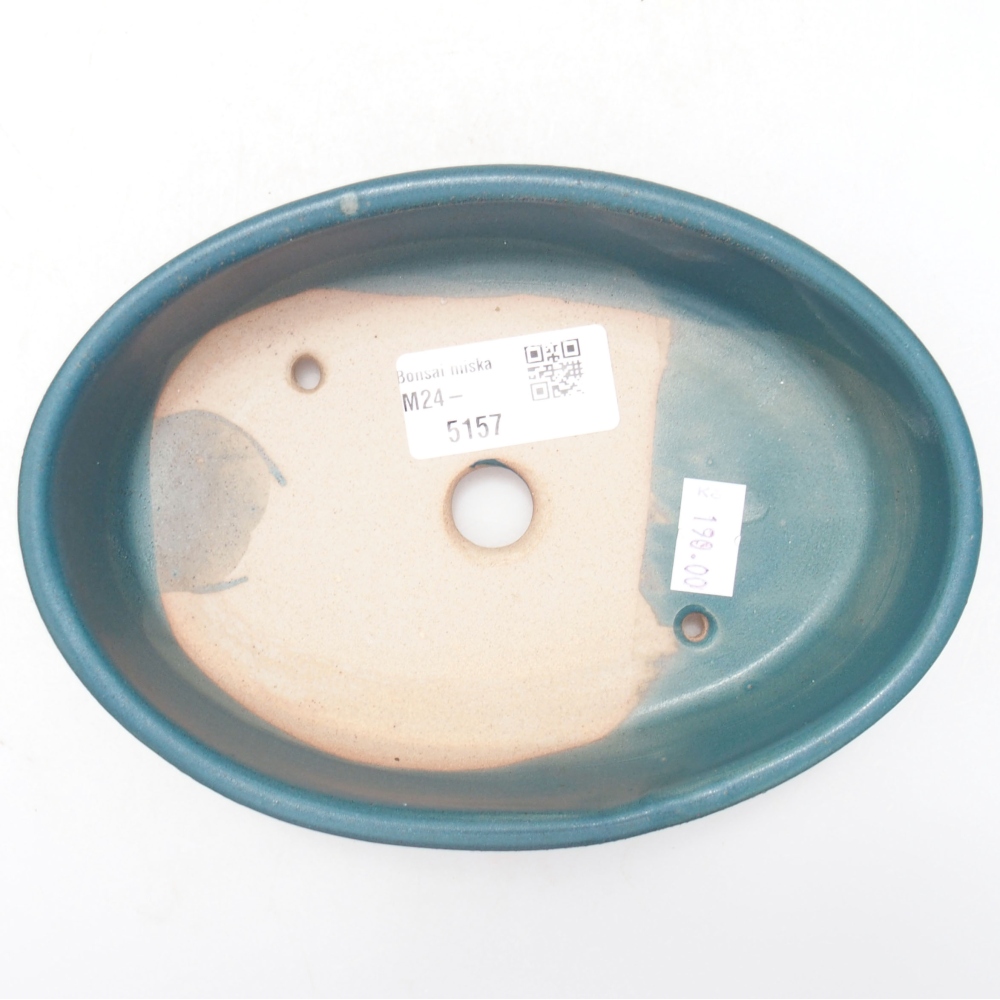 Cuenco bonsái de cerámica 16 x 11,5 x 4 cm, color azul