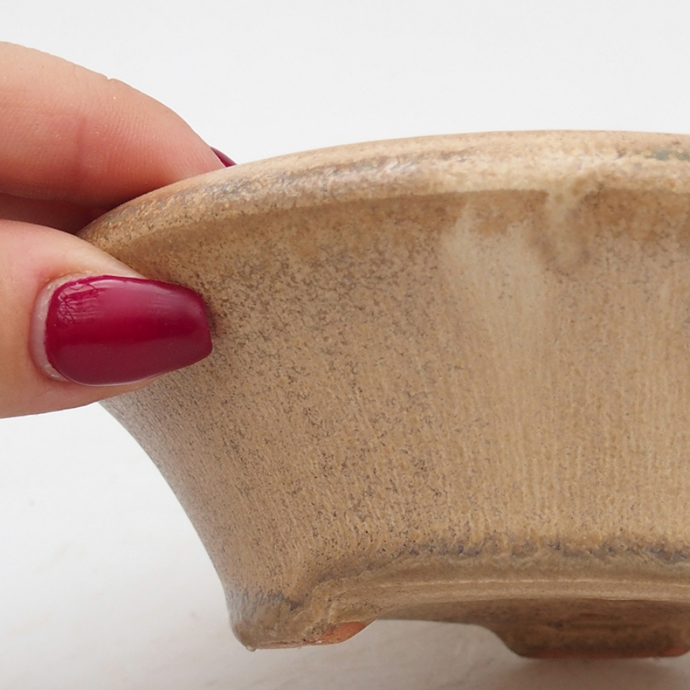 Cuenco bonsái de cerámica 13,5 x 13,5 x 4,5 cm, color beige