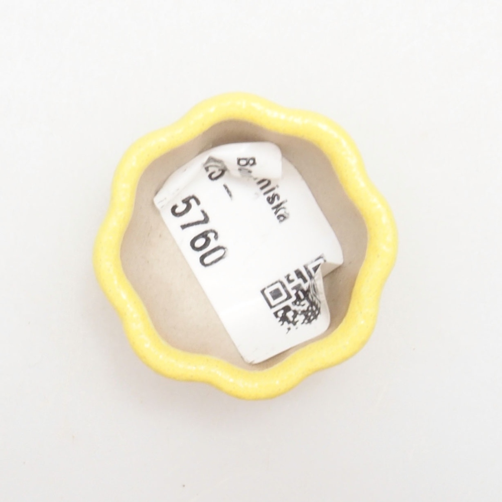 Cuenco bonsái de cerámica 3,5 x 3,5 x 2 cm, amarillo