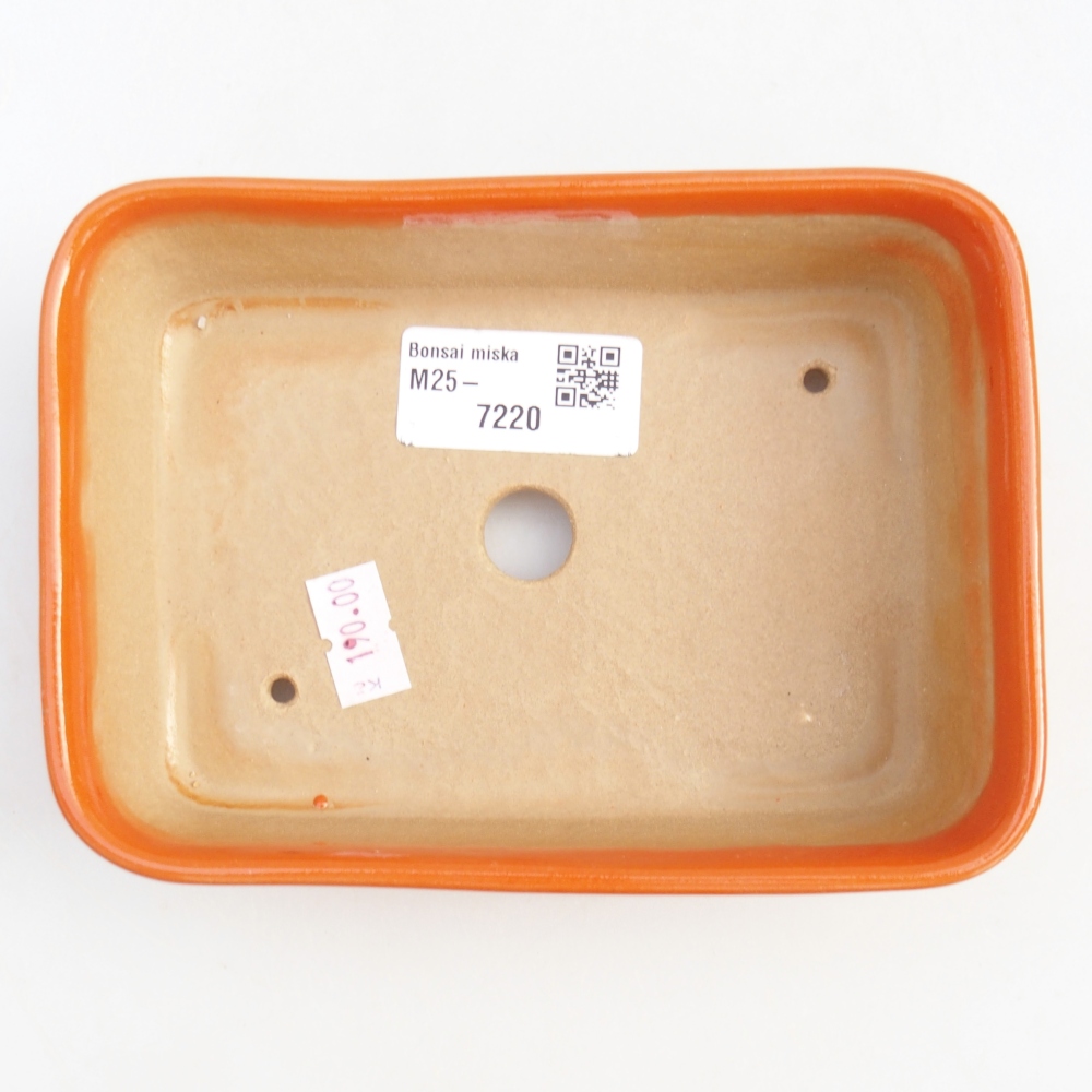 Cuenco bonsái de cerámica 14,5 x 10,5 x 4,5 cm, naranja
