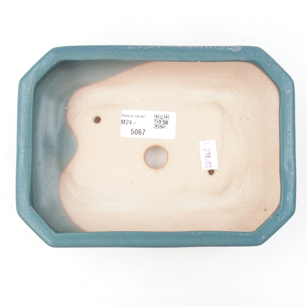 Cuenco bonsái de cerámica 18,5 x 13,5 x 4 cm, color azul