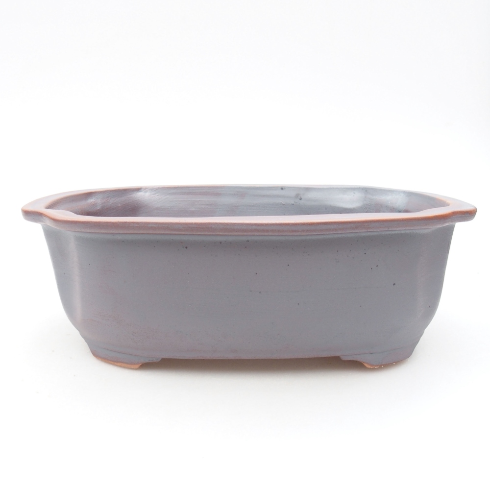 Cuenco bonsái de cerámica 22,5 x 17,5 x 7,5 cm, color metálico