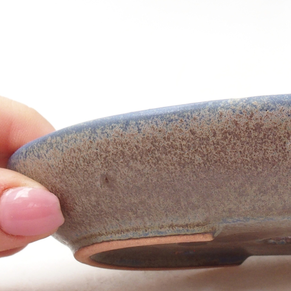 Cuenco bonsái de cerámica 15,5 x 11 x 3 cm, color azul