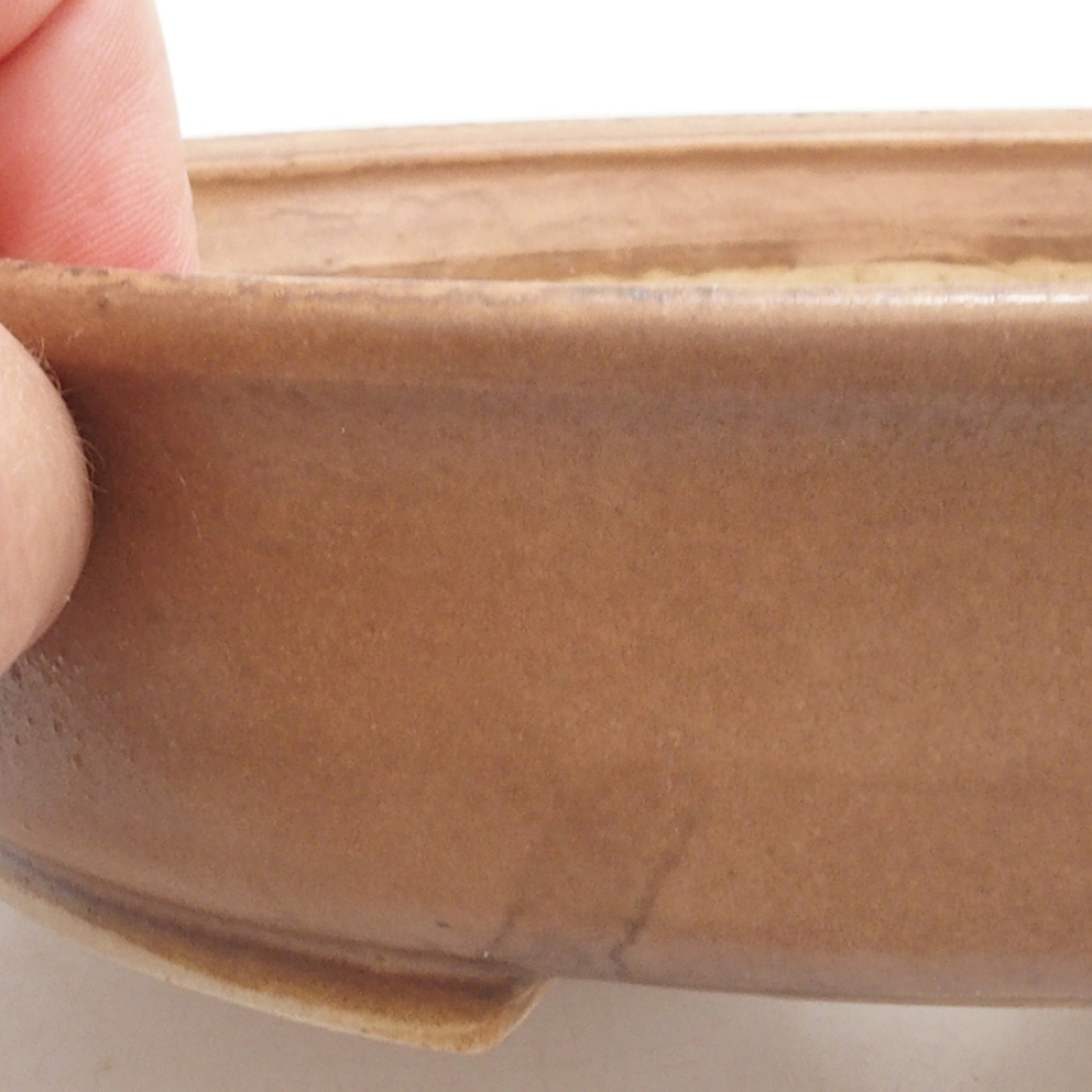 Cuenco bonsái de cerámica 10 x 8,5 x 4 cm, marrón