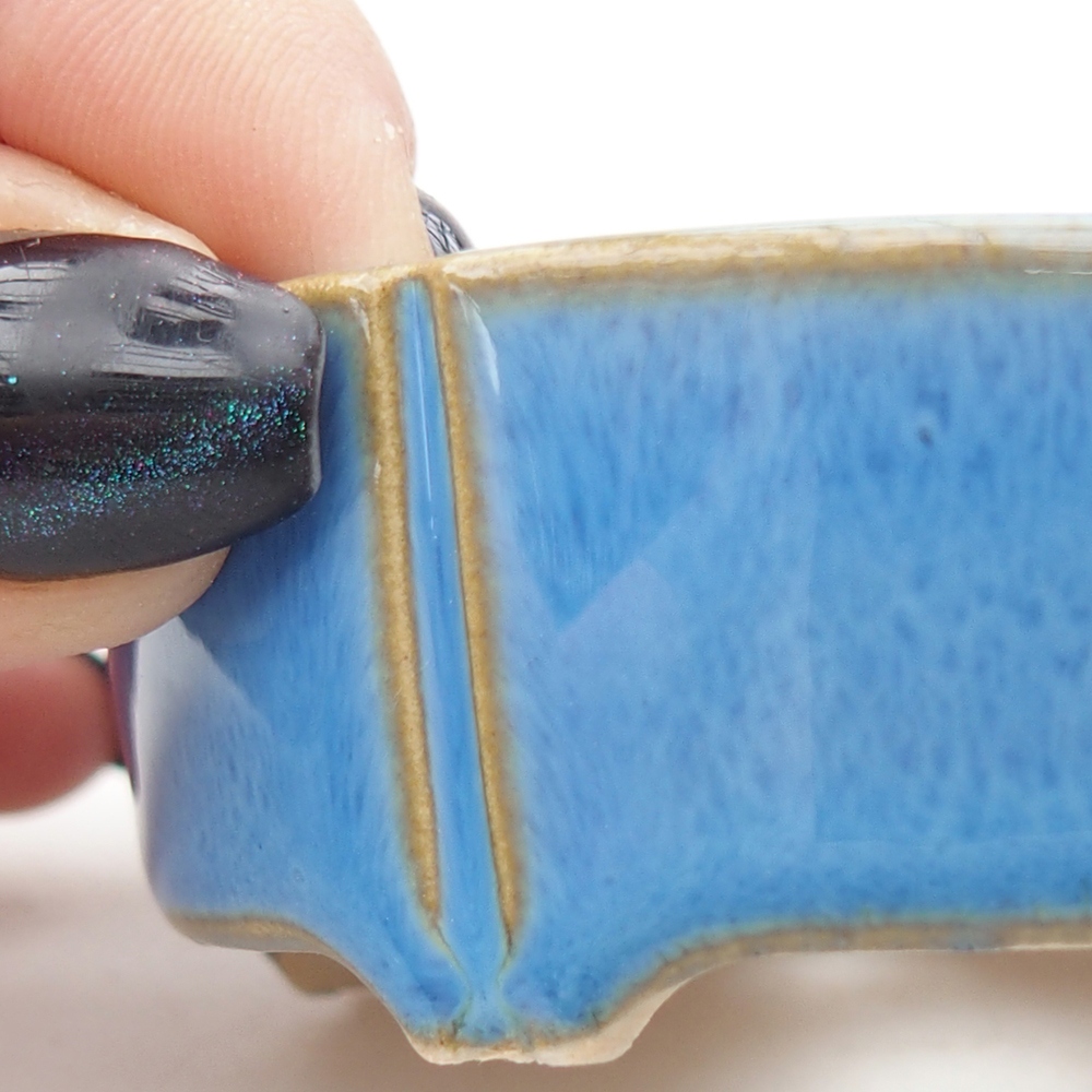 Cuenco mini bonsái 6,5 x 6,5 x 2,5 cm, color azul