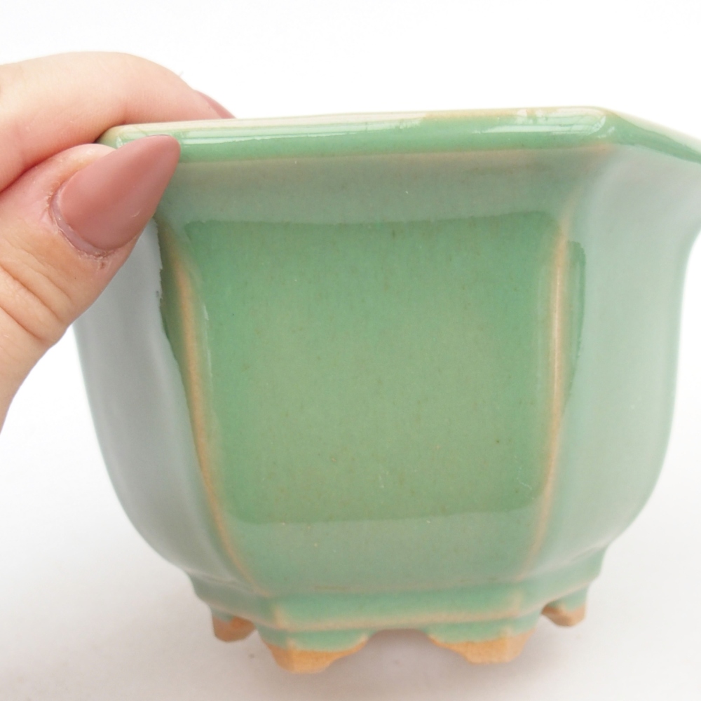 Cuenco bonsái de cerámica 13 x 11,5 x 8 cm, verde