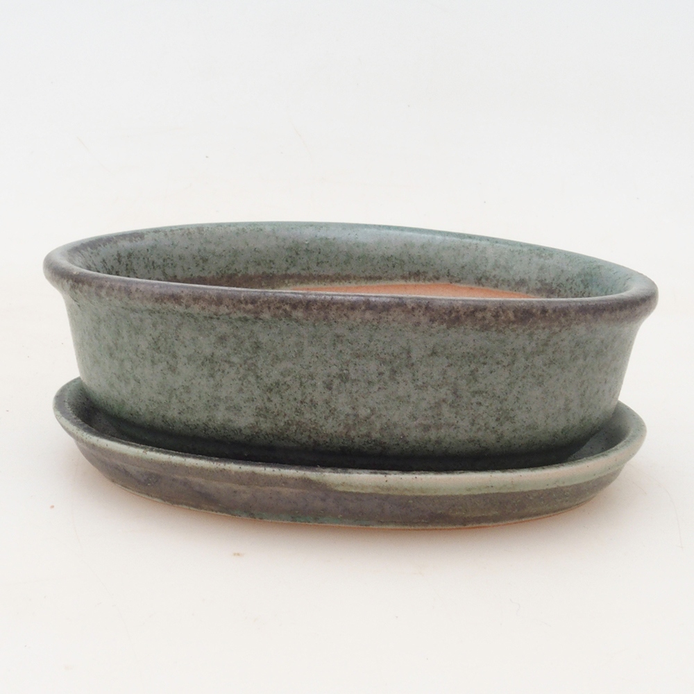 Bonsai cuenco + platillo H04 - verde