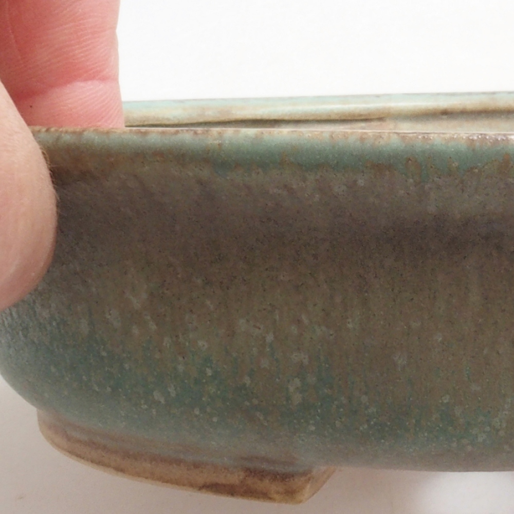 Cuenco bonsái de cerámica 10 x 8,5 x 4 cm, marrón