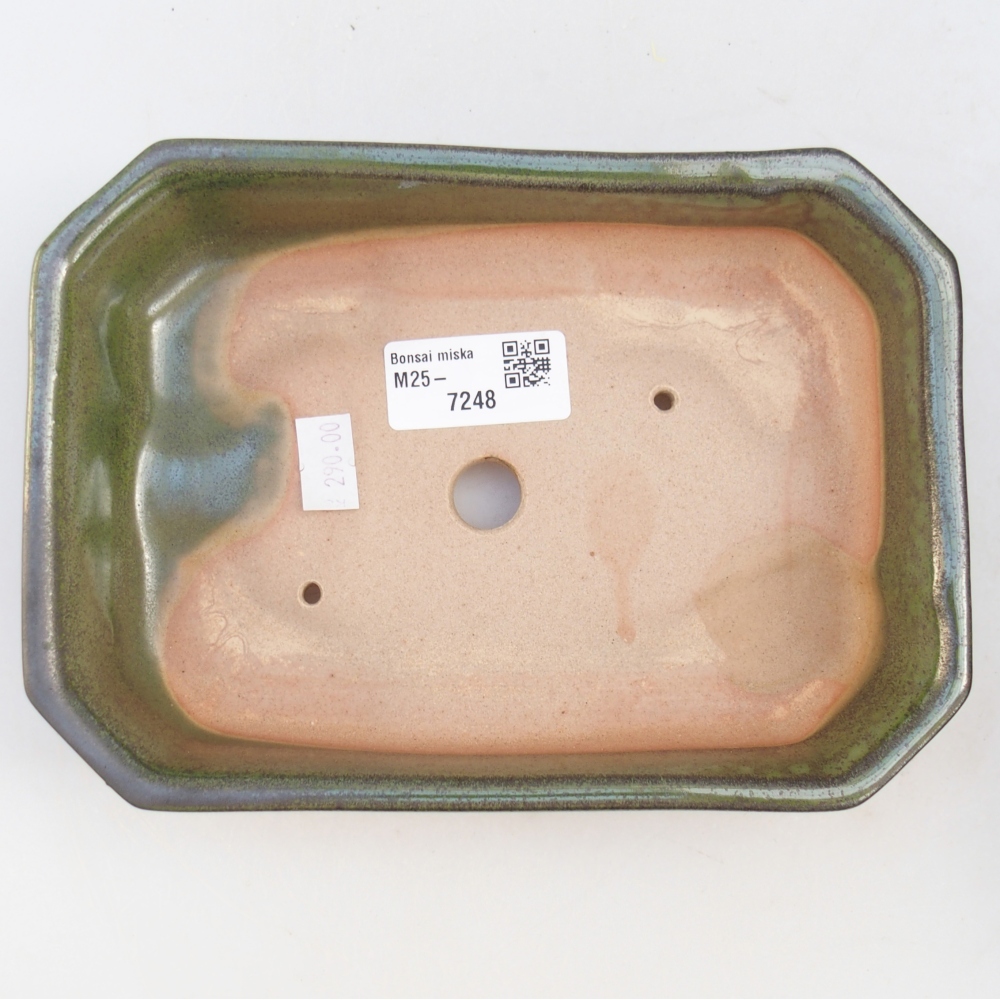 Cuenco bonsái de cerámica 19 x 13 x 4 cm, verde