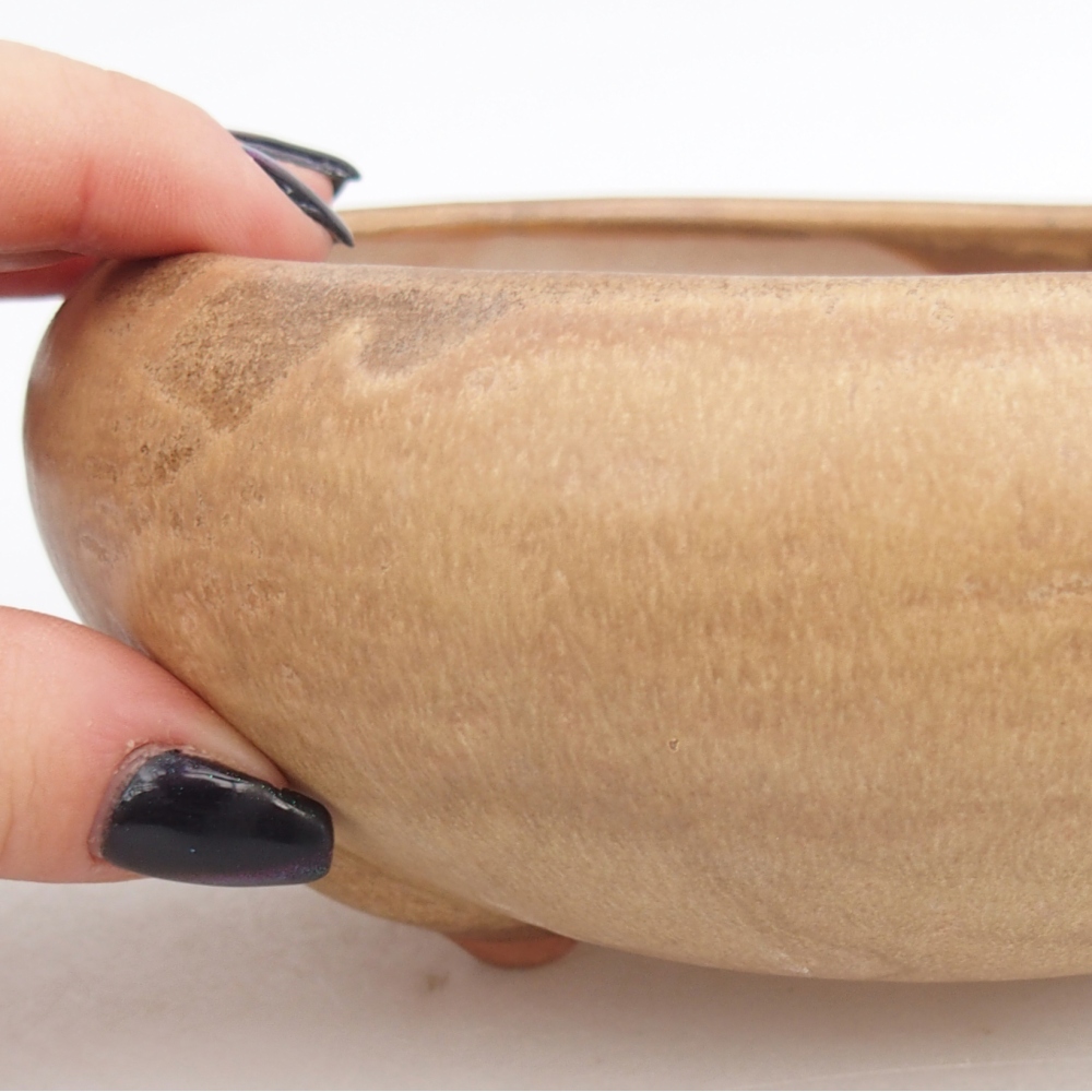 Cuenco bonsái de cerámica 15 x 15 x 7 cm, color beige