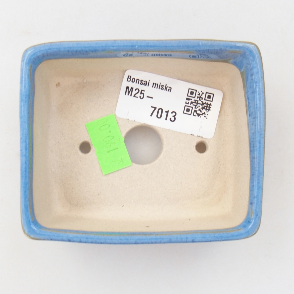 Cuenco bonsái de cerámica 8,5 x 7 x 3,5 cm, color azul