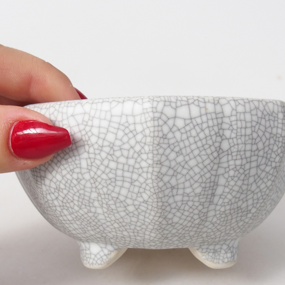 Cuenco bonsái de cerámica 11 x 11 x 5,5 cm, color raku