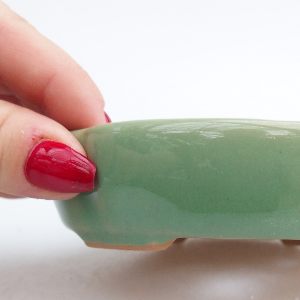 Cuenco bonsái de cerámica 11 x 11 x 3 cm, verde