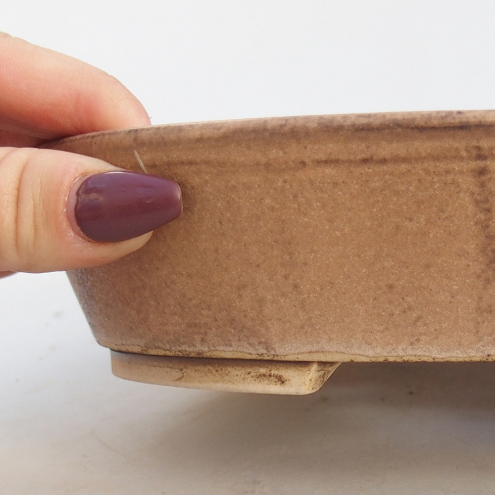 Cuenco bonsái de cerámica 18,5 x 16,5 x 4 cm, rosa