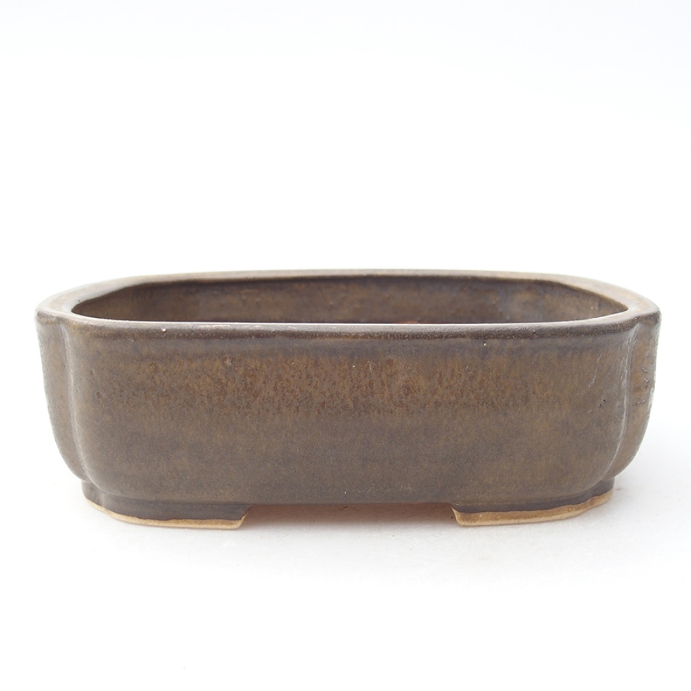 Cuenco bonsái de cerámica 13,5 x 12 x 4 cm, marrón