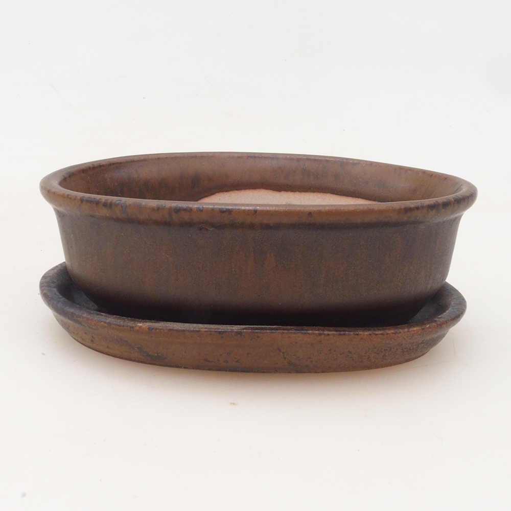 Cuenco bonsái + platillo H04 - 10,5x7,5x3 cm