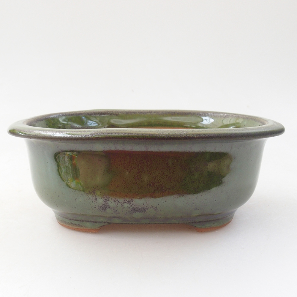Cuenco bonsái de cerámica 15,5 x 12 x 5,5 cm, verde