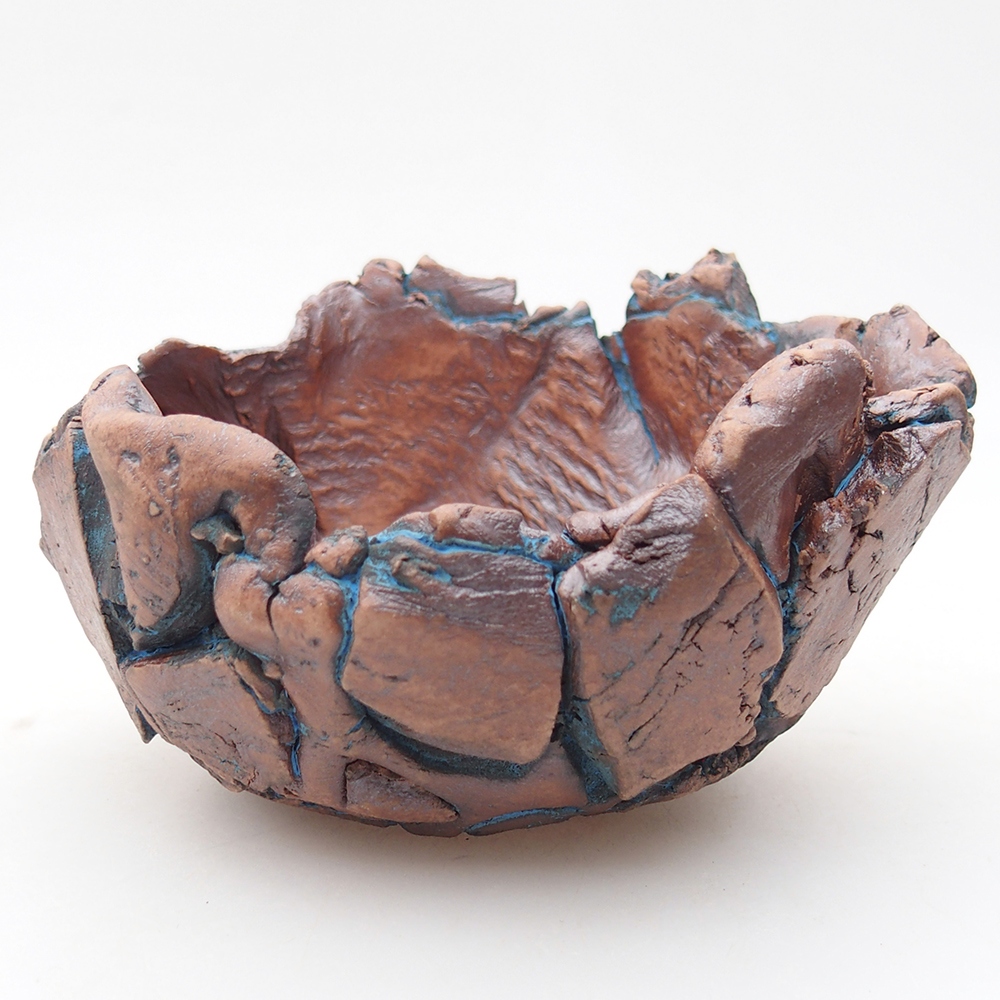 Concha de cerámica 11,5 x 11 x 7,5 cm , color azul