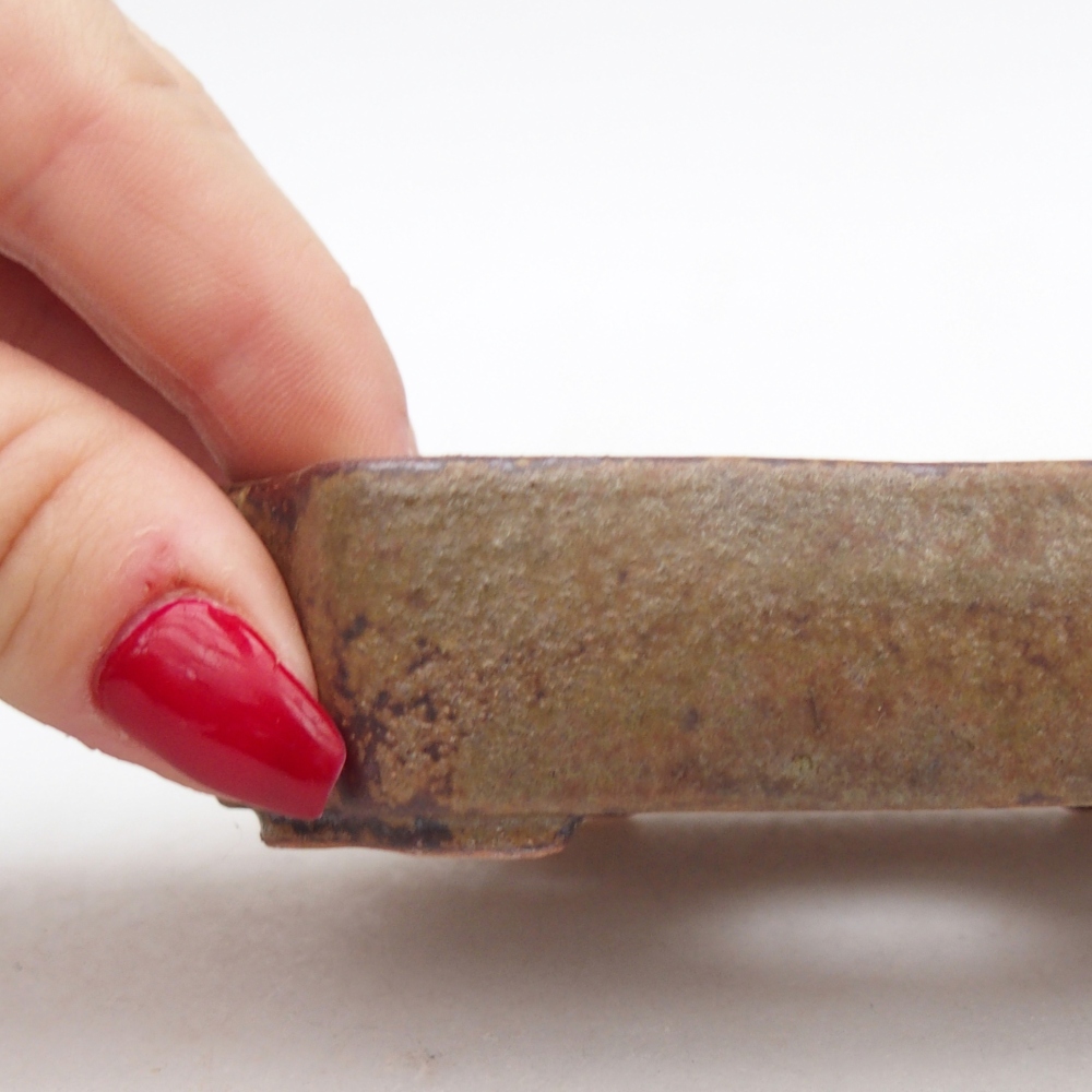 Cuenco bonsái de cerámica 10 x 8,5 x 2,5 cm, marrón