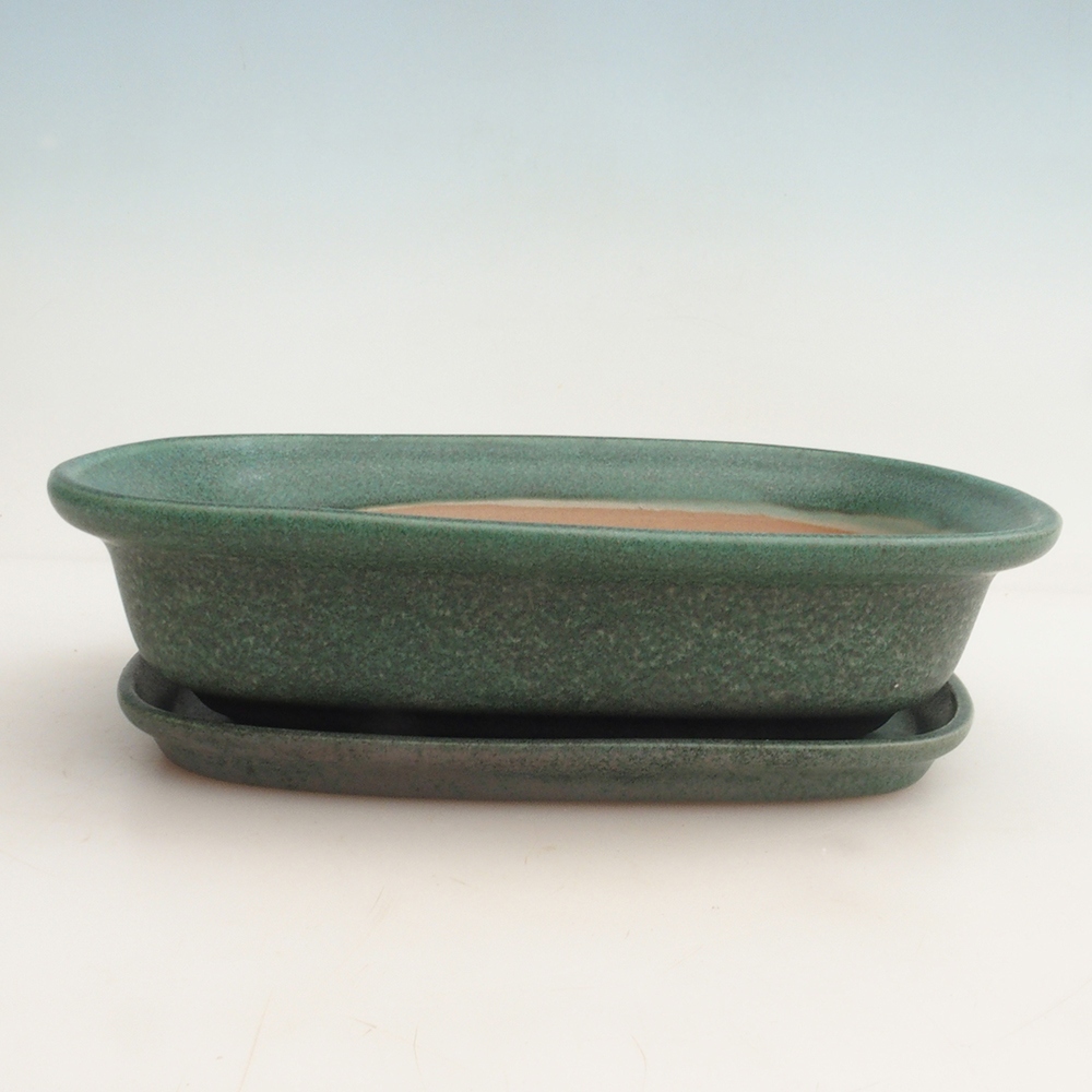 Cuenco bonsái + platillo H25 - 23 x 17 x 5,5 cm.