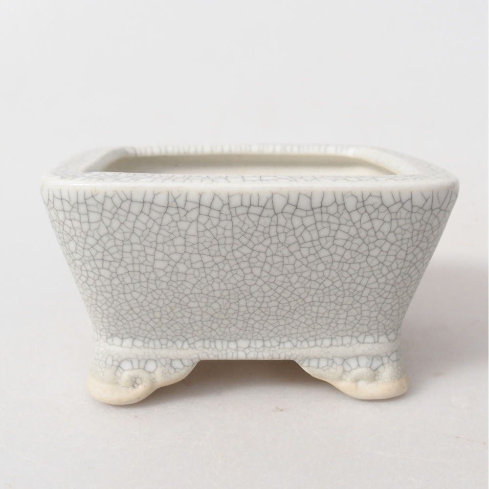 Cuenco bonsái de cerámica 9,5 x 9,5 x 5 cm, color raku