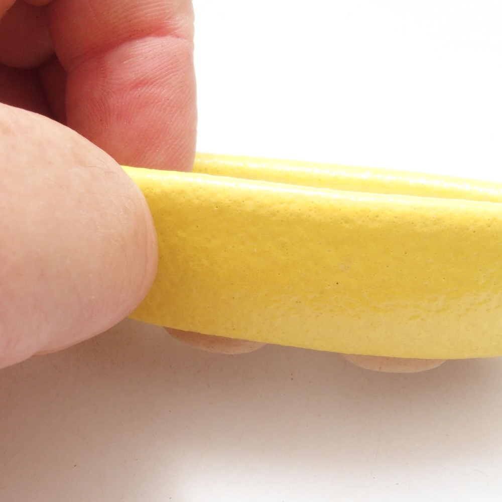 Cuenco bonsái de cerámica 6,5 x 3,5 x 2 cm, amarillo