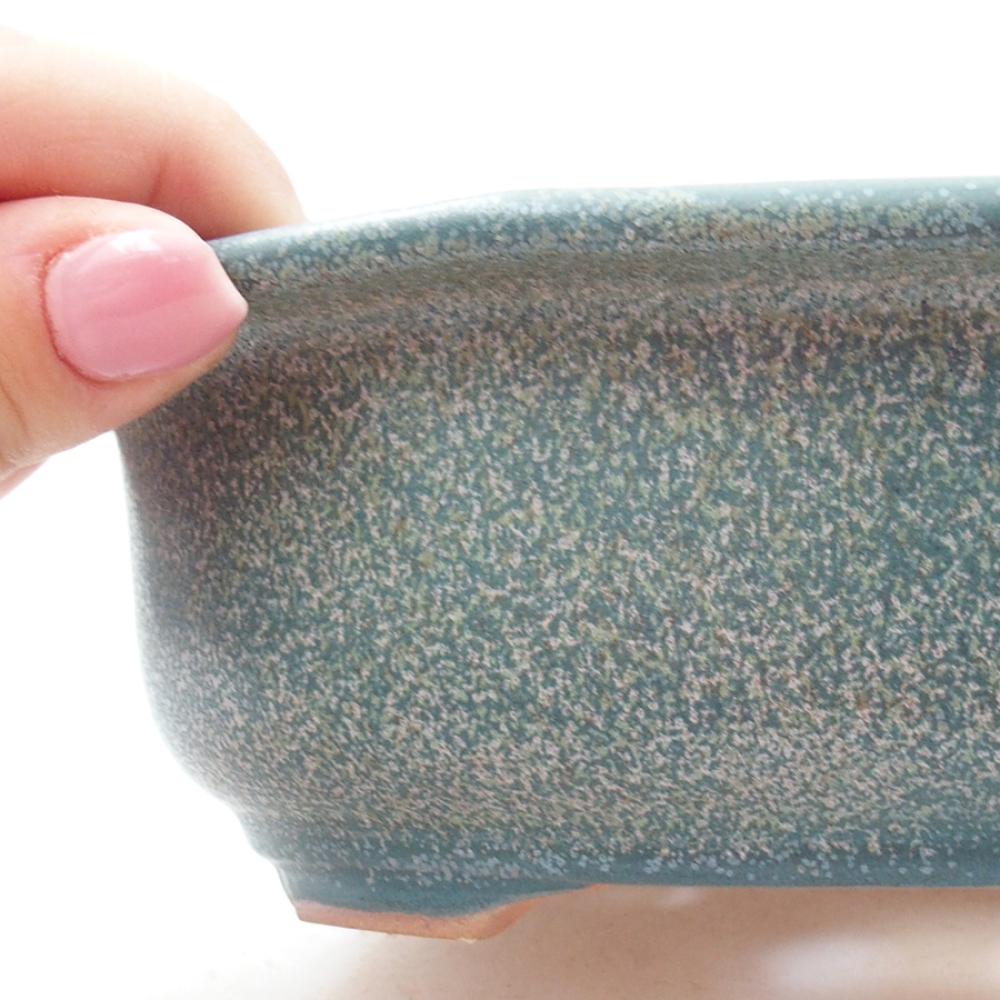 Cuenco bonsái de cerámica 18 x 14,5 x 6 cm, color azul