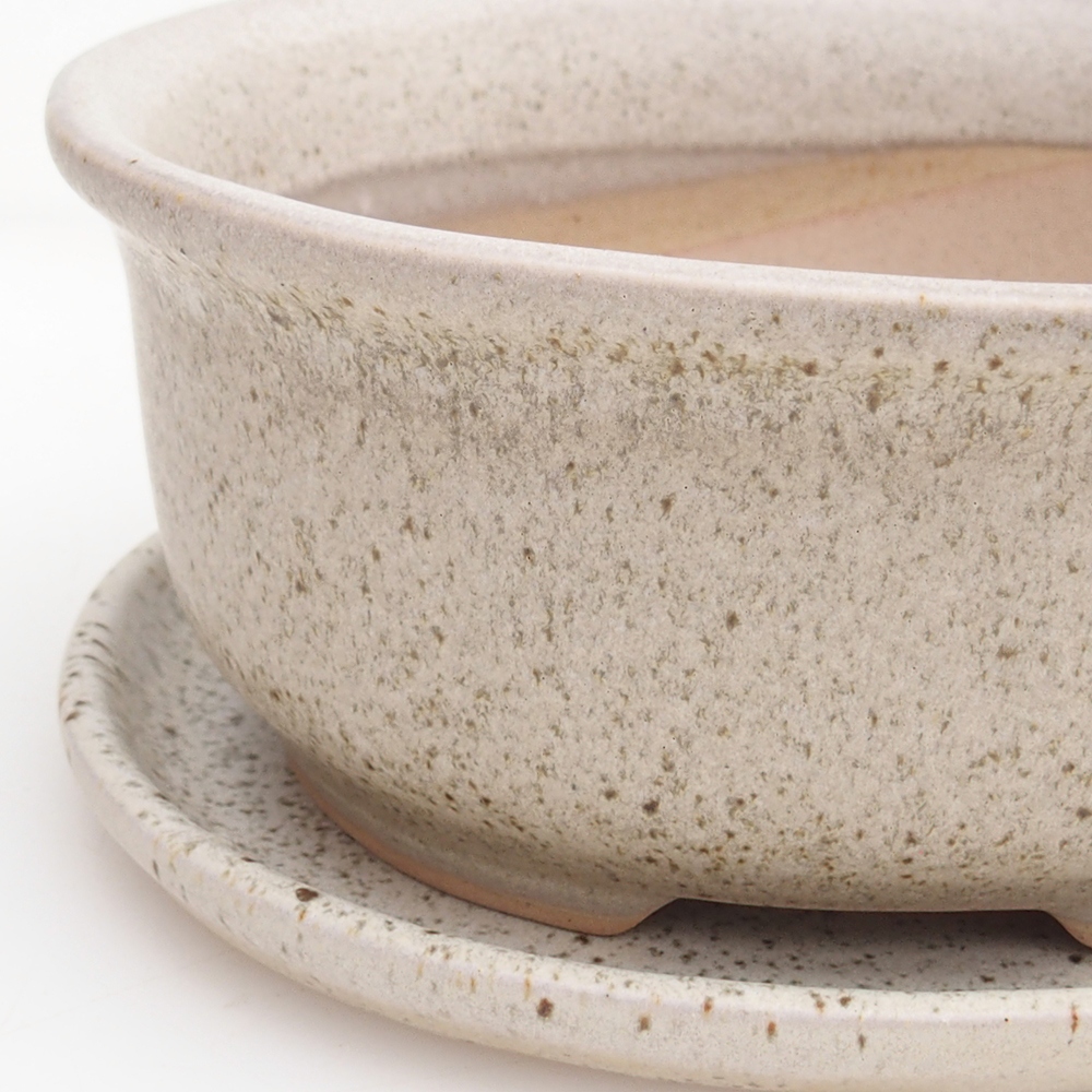 Cuenco bonsái + platillo H11 - 11,5 x 10 x 4 cm - verde