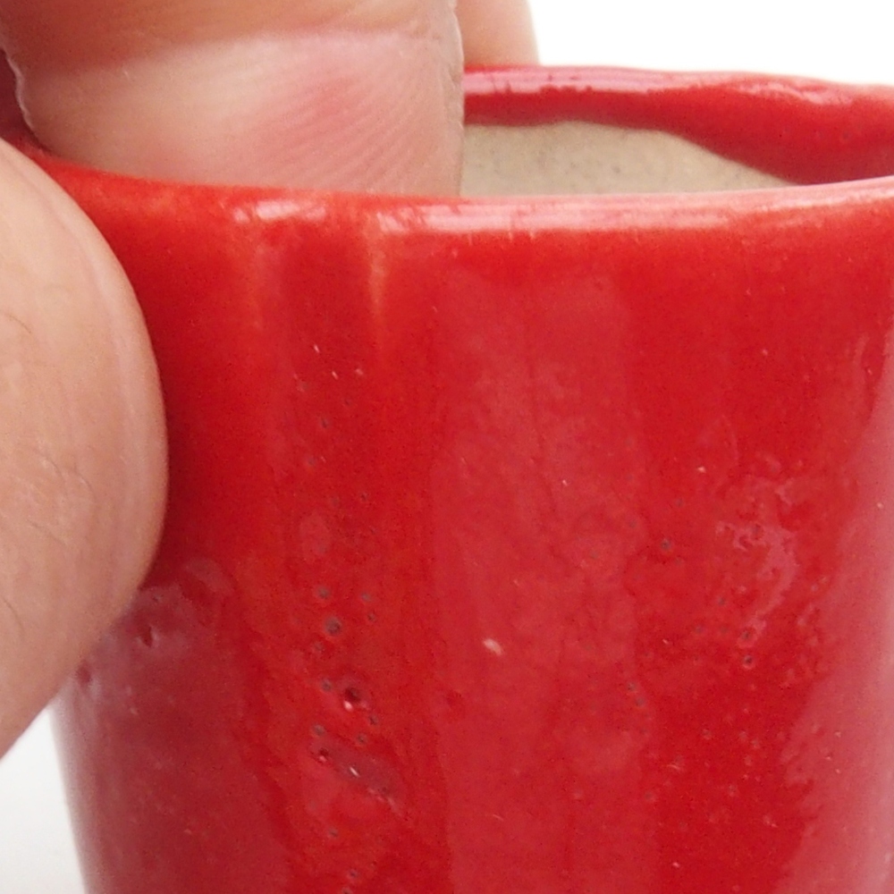 Mini cuenco bonsái 3,5 x 3,5 x 4 cm, color rojo